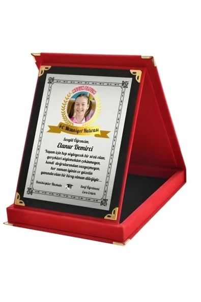 Kişiye Özel Mezuniyet Plaketi - Resimli Öğrenci Plaketi - Fotoğraflı Plaket ( Büyük Boy ) ürün görseli 1