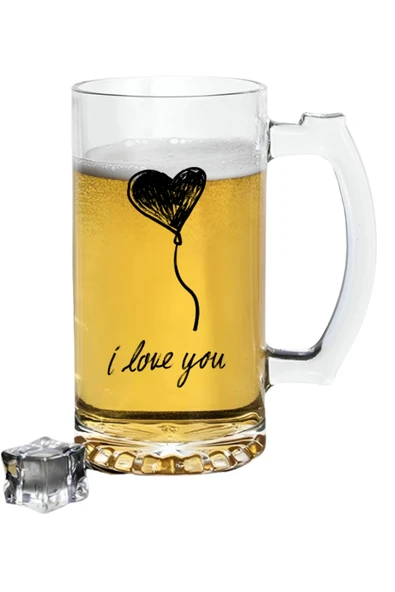 I Love You Baskılı Bira Bardağı - Bira Bardak ürün görseli 1