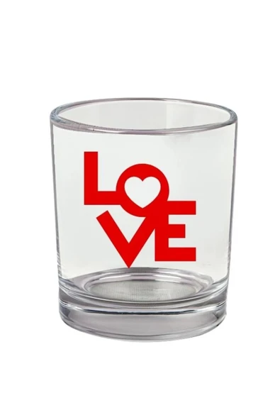 Love Baskılı Viski Bardağı - Lovelı Bardak ürün görseli 1