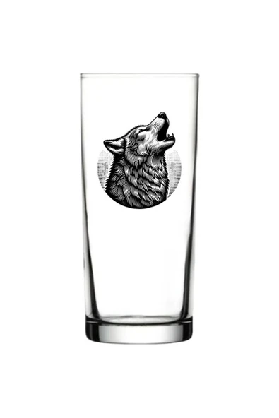 Kurt Baskılı Rakı Bardağı - Kurtlu Rakı Bardağı ürün görseli 1