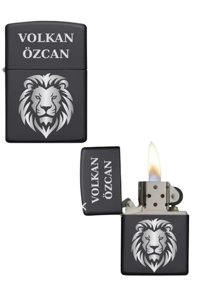Kişiye Özel Aslanlı Metal Çakmak ürün görseli 1