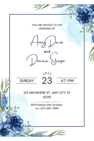 Kişiye Özel Davetiye - Düğün Davetiye - Nişan Davetiye - Nikah Davetiye ( Zarflı ) ( 50 Adet ) MDL 3 ürün görseli 1