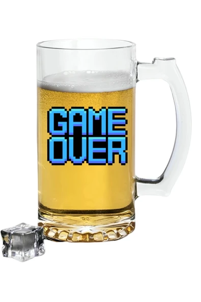 Game Over Baskılı Bira Bardağı - Oyun Bitti Baskılı Bira Bardağı ürün görseli 1