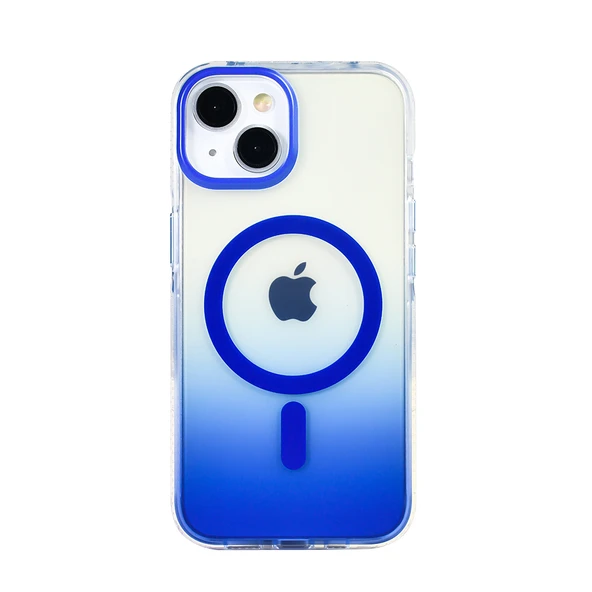 iPhone 13 Kılıf Kablosuz Şarj Özellikli Şeffaf Transparan Renk Geçişli Toros Kapak ürün görseli 1