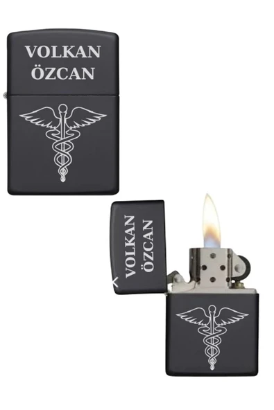 Kişiye Özel Sağlık Logolu Metal Çakmak ürün görseli 1