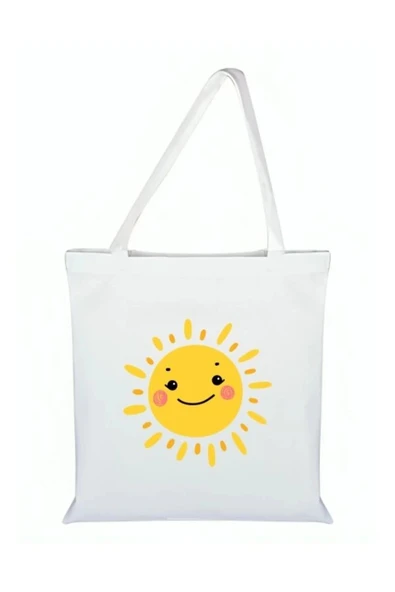Güneş Baskılı Bez Çanta - Güneşli Çanta ürün görseli 1