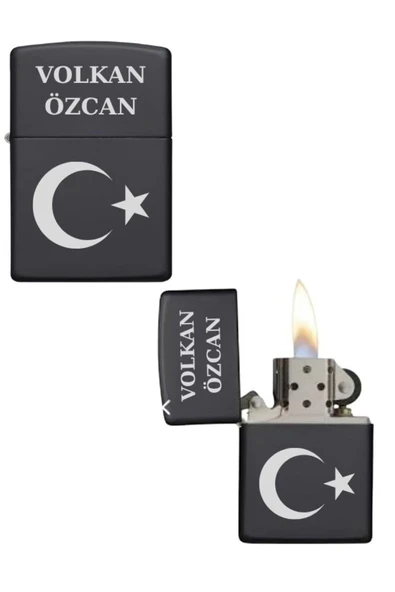 Kişiye Özel Ay Yıldızlı Metal Çakmak ürün görseli 1