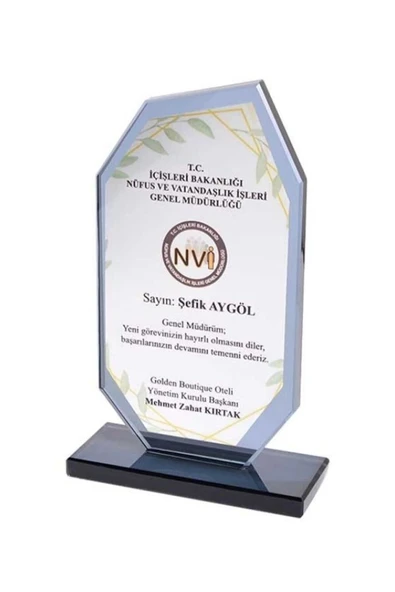 Özcan Tasarım Öğretmene Plaket - Kişiye Özel Plaket - Cam Plaket - Kristal Plaket ürün görseli 1