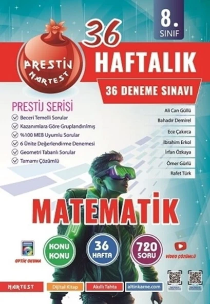 Nartest Yayınları 8. Sınıf Haftalık Matematik Denemeleri ürün görseli 1