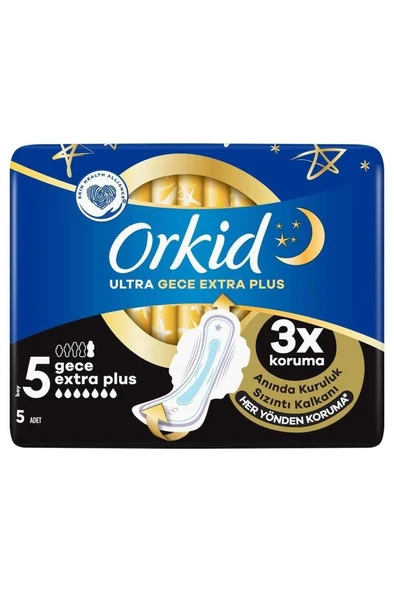 Orkid Ultra Hijyenik Ped Gece Extra Plus No: 5 5'li - Resim 2