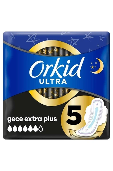 Orkid Ultra Hijyenik Ped Gece Extra Plus No: 5 5'li ürün görseli 1