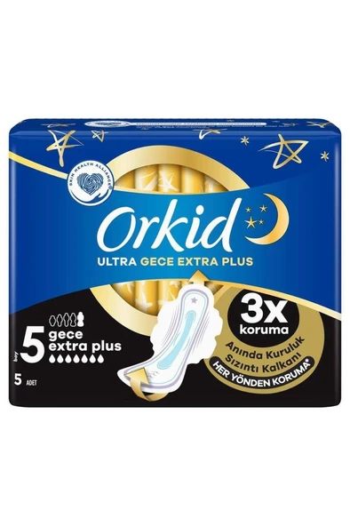 Orkid Ultra Hijyenik Ped Gece Extra Plus No: 5 5'li - Resim 3