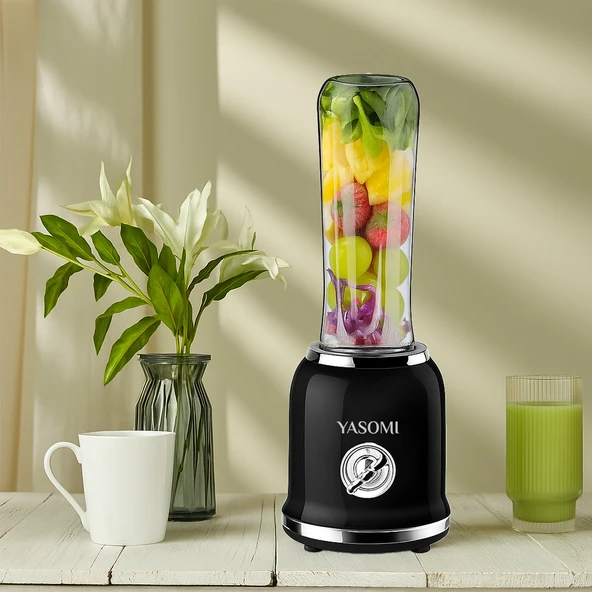 Yasomi BL019 Retro Smoothie Blender Siyah (Yasomi Türkiye Garantili) ürün görseli 1