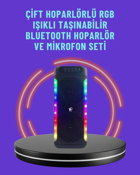 Ev ve Dış Mekan Kullanımına Uygun RGB Işıklı Hoparlör ürün görseli 1