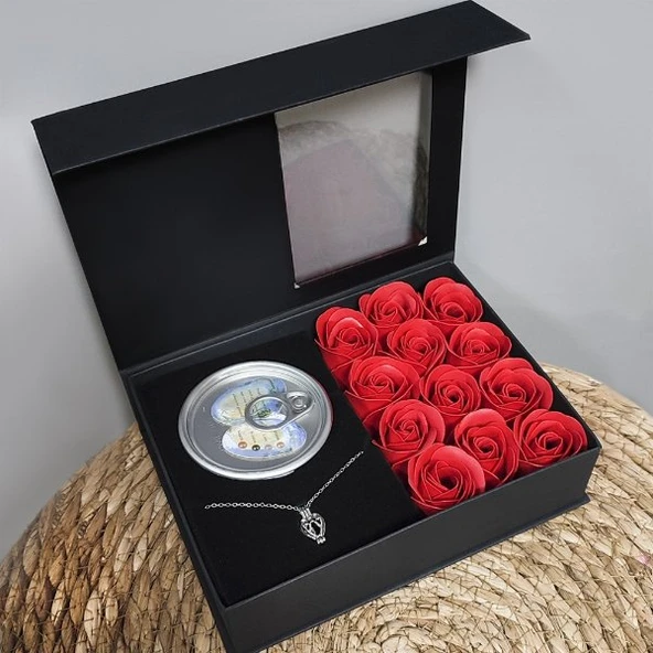 Romantik Gül ve İstiridye İnci Kolye Seti ürün görseli 1