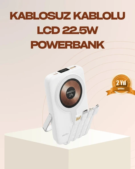 Manyetik Kablosuz Powerbank 22.5w Hızlı Şarj Lcd Ekranlı ürün görseli 1