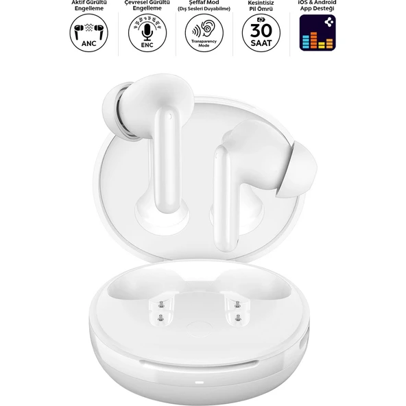 Spigen Audio SA-TW S10 Anc Kablosuz Tws Kulaklık Beyaz ASD07962 ürün görseli 1
