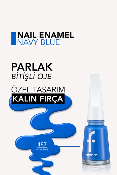 Flormar FNE Oje - 487 Navy Bluenew - Resim 5