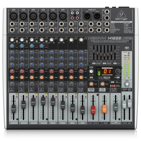 BEHRINGER X1222USB 12-Kanal 2/2-Bus Analog Mixer ürün görseli 1