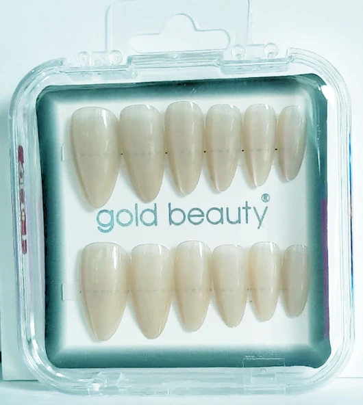 Gold Beauty Kedi Gözü Takma Tırnak 12 li EP-1527 - 29 Kırık Bej ürün görseli 1