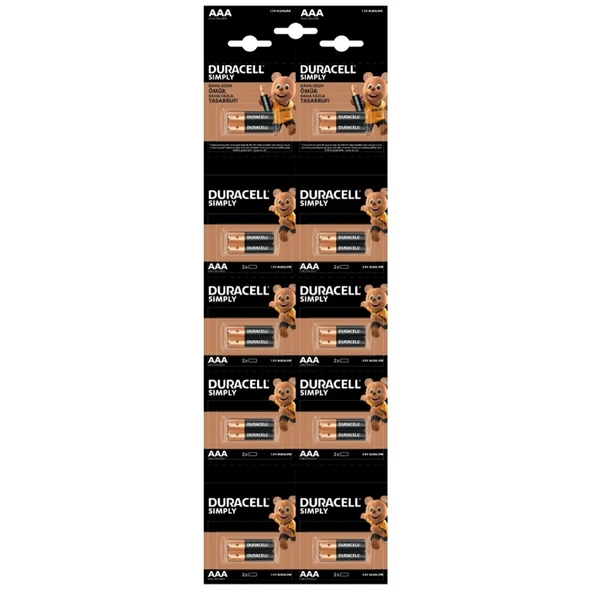 Duracell Pil 20 Li AAA Kalem Kartela (2X10) ürün görseli 1