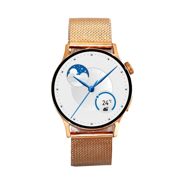 Logia GT2 38mm Çinko Alaşım Kasa Metal Kordon Akıllı Saat - Rose Gold ürün görseli 1