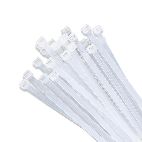 Powermaster PM-414 Beyaz 25 Cm 3.6 Mm Kablo Bağı (100'Lü Paket) ürün görseli 1