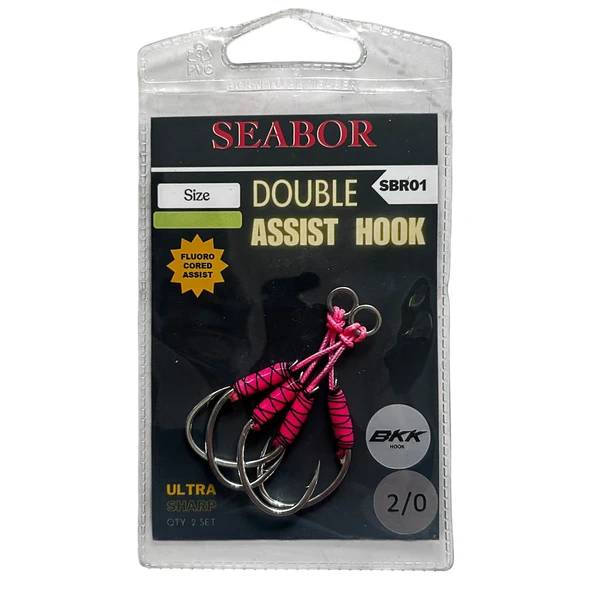 Seabor Double Assist Hook 2 Adet İkili Assist İğne  2/0 No ürün görseli 1