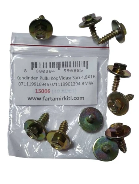 Kendinden Pullu Koç Vidası Sarı 4,8X16 071119916946 071119901294 BMW (10 ADET) 15006 ürün görseli 1