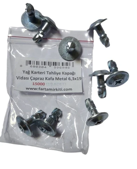 Yağ Karteri Tahliye Kapağı Vidası Çapraz Kafa Metal 6,3x19 (10 ADET) 15000 ürün görseli 1