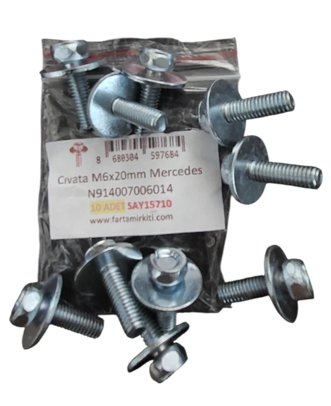 Cıvata M6x20mm Mercedes N914007006014 (10 ADET) 15710 MARKA İLE UYUMLU ürün görseli 1