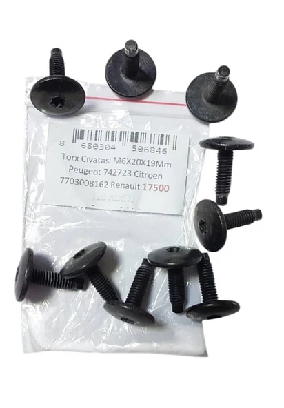 Cıvata Trox M6x20x19mm Peugeot 742723 Citroen 7703008162 Renault (10 ADET) 17500 ürün görseli 1