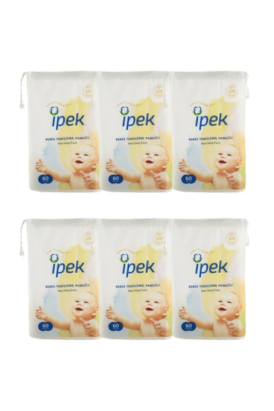 İpek Ipek Maxi Bebek Temizleme Pamuğu 60'lı 6 Paket ürün görseli 1