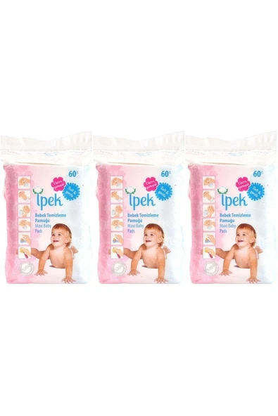 İpek Bebek Temizleme Pamuğu 180 Adet ürün görseli 1