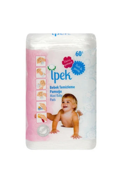 İpek Maxi Bebek Temizleme Pamuğu 60 Lı 5 Paket ürün görseli 1