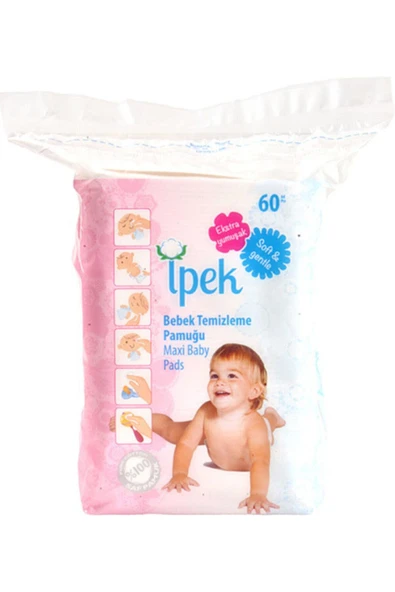 İpek Bebek Temizleme Pamugu 60 Yaprakli X 4 Adet, 240 Yaprak ürün görseli 1