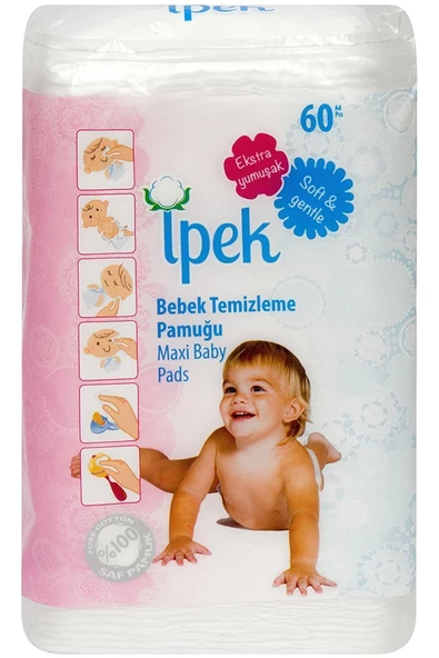 İpek Bebek Temizleme Pamuğu 60'Lı ürün görseli 1