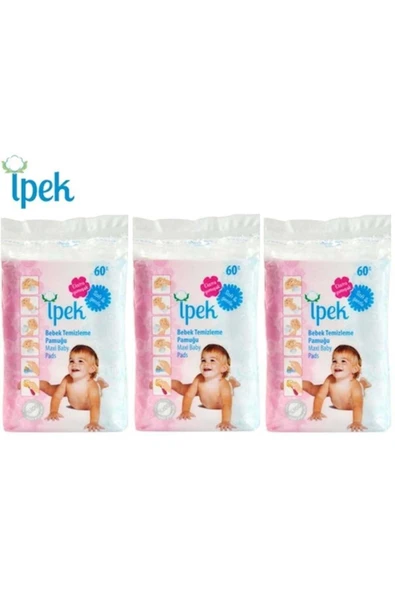 İpek Bebek Temizleme Pamuğu 180 Adet 60x3 ürün görseli 1