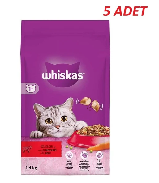 Whiskas Biftekli Kuru Kedi Maması 1,4 Kg*5 Adet ürün görseli 1