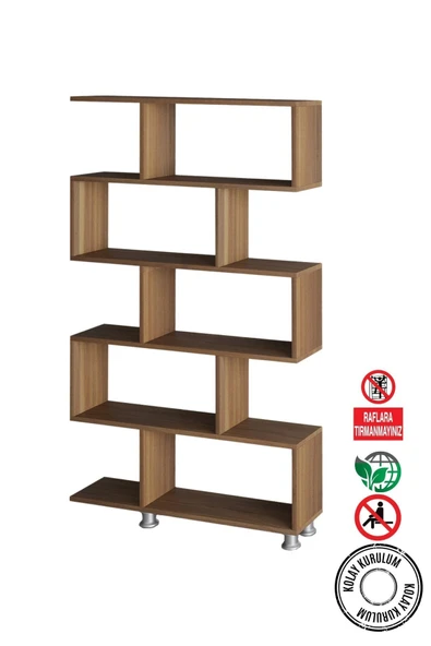 Decormet Nilüfer Kitaplık Ceviz - Resim 3