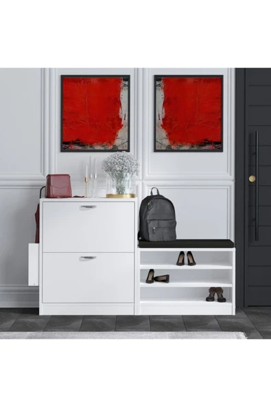 Decormet Trend Ayakkabı Dolabı Beyaz - Resim 11