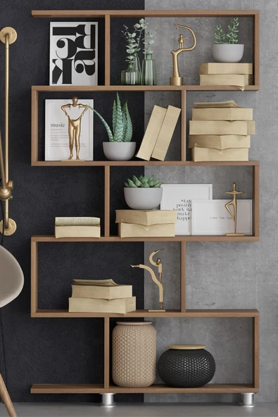 Decormet Nilüfer Kitaplık Ceviz ürün görseli 1