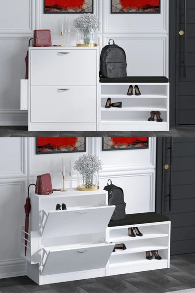 Decormet Trend Ayakkabı Dolabı Beyaz ürün görseli 1