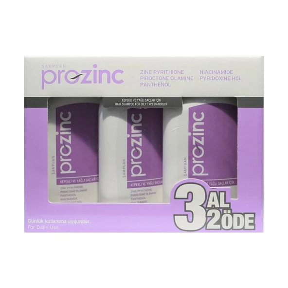 Prozinc 3al 2öde 3x300ml (Kepekli ve yağlı Saçlar) Şampuan 3x300 ml ürün görseli 1