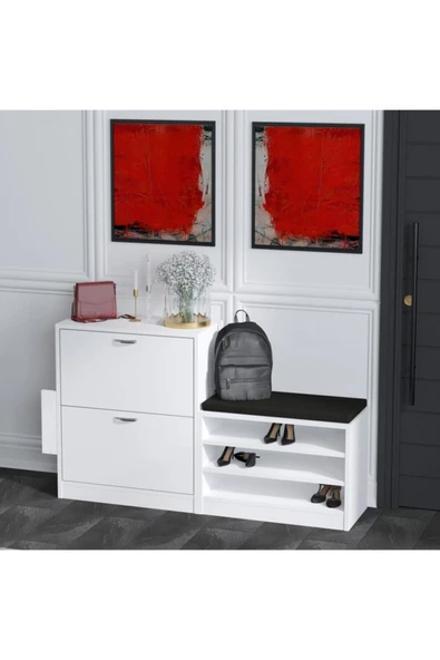 Decormet Trend Ayakkabı Dolabı Beyaz - Resim 9