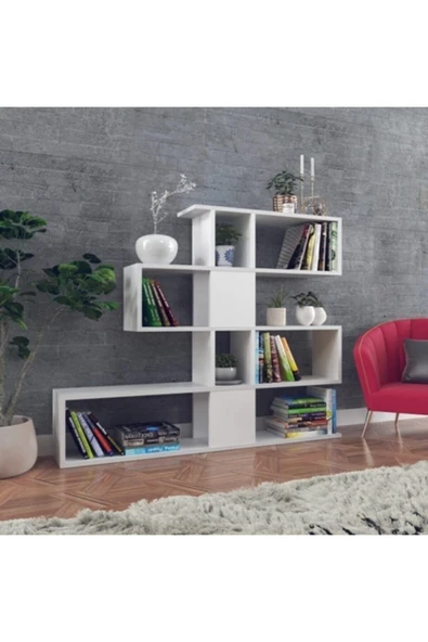 Decormet Karlin Kitaplık Beyaz - Resim 2