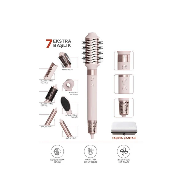7 In 1 Hava Üflemeli Saç Şekillendirici Airwrap Compact Saç Kurutma Fön Makinesi ürün görseli 1