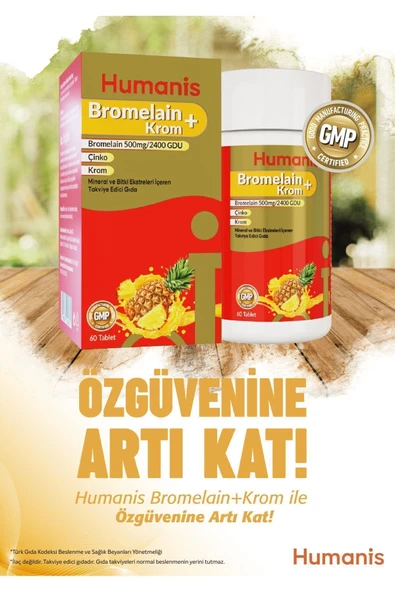 Humanis Bromelain+Krom, Çinko 60 Tablet ürün görseli 1