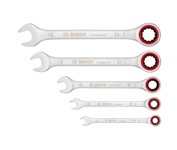 BOSCH Profesyonel 5 Parça Cırcırlı Kombine Anahtar Takımı (1600A02Z3D) ürün görseli 1