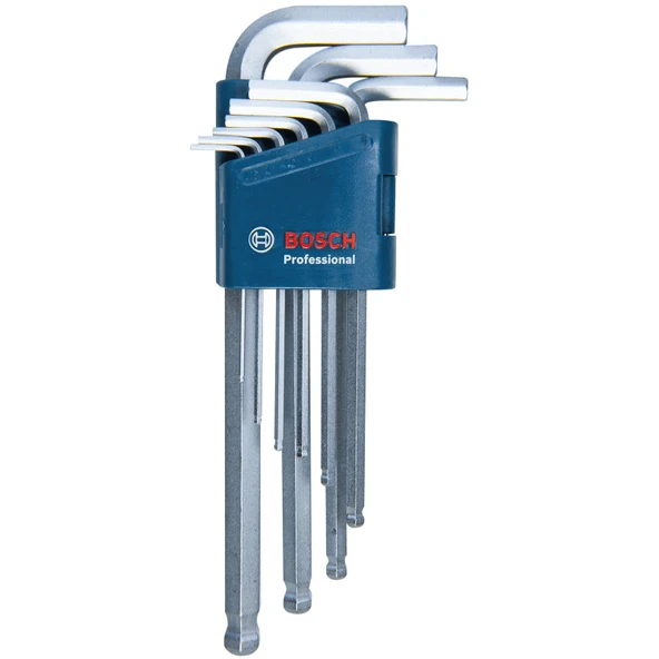BOSCH Profesyonel 9 Parça Topbaşlı Alyan Takımı (1600A01TH5) ürün görseli 1